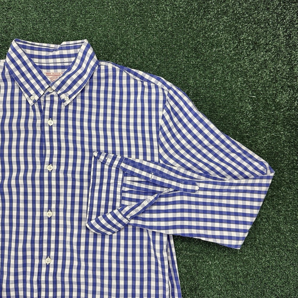 J. Press Trunk Club Men's Long Sleeve Button Shirt Size Large Blue Plaid